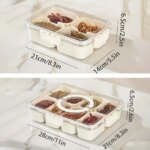 4Grid /8 Grid Snack Box Container, Portable Travel Charcuterie Board with Lid, Refrigerator Food Storage Box, Snack Organizer - Image 6