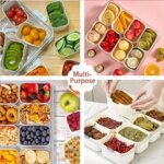 4Grid /8 Grid Snack Box Container, Portable Travel Charcuterie Board with Lid, Refrigerator Food Storage Box, Snack Organizer - Image 3