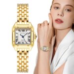 Women Watch Light Luxury Brand Business Gold Stainless Steel Ladies Fashion Quartz Watches Female Clock Bracelet Wristwatch - Image 2