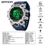 SANDA Men Outdoor Sports Watch Waterproof LED Analog Digital Show Multifunction Big Dial Electronic Wristwatch G style Male Cloc - Image 5