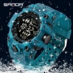 SANDA Men Outdoor Sports Watch Waterproof LED Analog Digital Show Multifunction Big Dial Electronic Wristwatch G style Male Cloc - Image 4