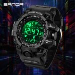 SANDA Men Outdoor Sports Watch Waterproof LED Analog Digital Show Multifunction Big Dial Electronic Wristwatch G style Male Cloc - Image 3