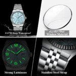 POEDAGAR High Quality Original Men Clock Waterproof Luminous Date Luxury Man Watch Stainless Steel Quartz Men's Watches Male+Box - Image 3