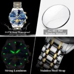 POEDAGAR Luxury Men Watch Top Original Waterproof Luminous Chronograph Man Wristwatch Stainless Steel Quartz Men's Watches Reloj - Image 4