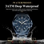 POEDAGAR Sport Original Men Clock Quartz Date Week Luxury Man Wristwatch Waterproof Luminous Stainless Steel Men's Watches Reloj - Image 2