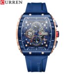CURREN Fashion men watch brand unique square design luxury quartz sports tape watches men waterproof - Image 2