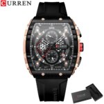 CURREN Fashion men watch brand unique square design luxury quartz sports tape watches men waterproof - Image 7