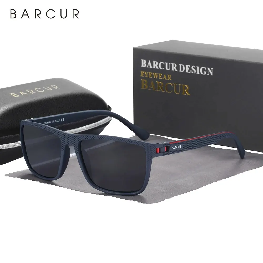 38501-2dckbg.jpg BARCUR Design TR90 Sunglasses Men Polarized Light Weight Sports Sun Glasses Women Eyewear Accessory Oculos UVAB Protection - Image 1