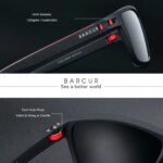 BARCUR Design TR90 Sunglasses Men Polarized Light Weight Sports Sun Glasses Women Eyewear Accessory Oculos UVAB Protection - Image 2
