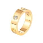 Trendy Stainless Steel Rose Gold Color Love Ring for Women Men Couple CZ Crystal Rings Luxury Brand Jewelry Wedding Gift - Image 3