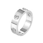 Trendy Stainless Steel Rose Gold Color Love Ring for Women Men Couple CZ Crystal Rings Luxury Brand Jewelry Wedding Gift - Image 2