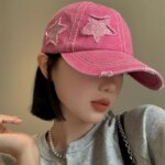 Retro Pink Duckbill Baseball Cap for Women – Summer & Spring Wide Brim Small Face Hat - Image 2