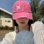 Retro Pink Duckbill Baseball Cap for Women – Summer & Spring Wide Brim Small Face Hat - Image 3