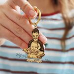 Personalized Photo Keychain | Custom Engraved Picture Pendant - Image 2