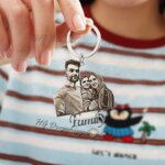 Personalized Photo Keychain | Custom Engraved Picture Pendant - Image 4