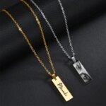 Custom Engraved Photo & Name Necklace – Personalized Stainless Steel Square Pendant Gift - Image 4