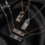 Custom Engraved Photo & Name Necklace – Personalized Stainless Steel Square Pendant Gift