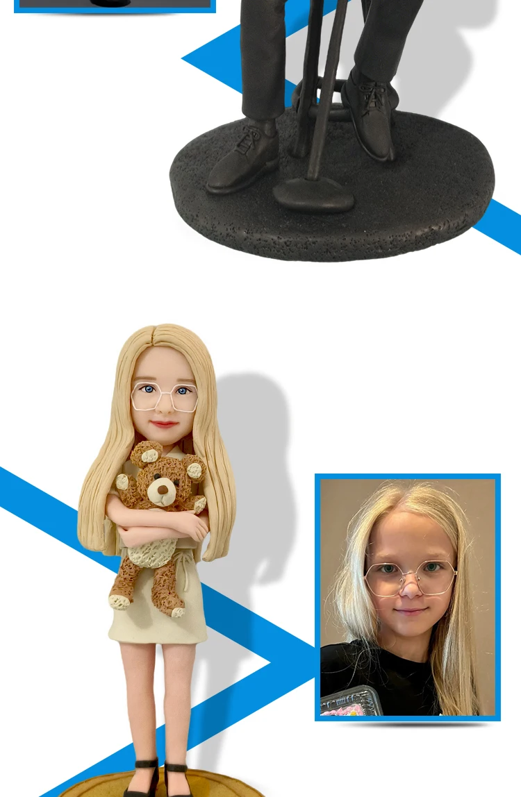 Clay Doll Bobbleheads Figurines,full body Customized,Wedding anniversary gift for wife,Personalized Doll Sculptures with Photos