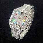 New Luxury Diamond Watch Men Fashion Iced Out Square Colorful Number Watches - Image 2