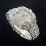 New Luxury Diamond Watch Men Fashion Iced Out Square Colorful Number Watches - Image 3