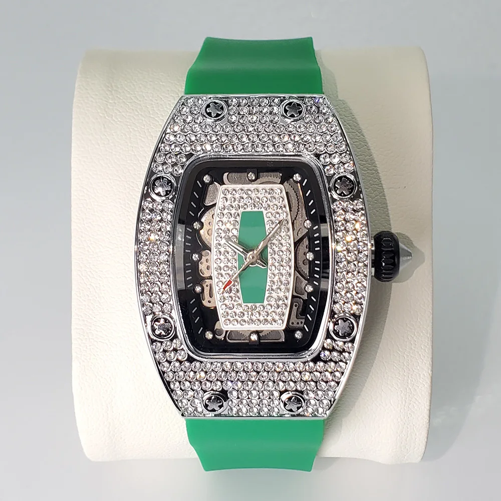 40390-3cvldd.jpg Luxury Diamond Watch For Women Elegant Tonneau Original Design Watches Fashion Ice Out Sport Rubber Strap Waterproof Mille Clock - Image 1