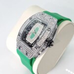 Luxury Diamond Watch For Women Elegant Tonneau Original Design Watches Fashion Ice Out Sport Rubber Strap Waterproof Mille Clock - Image 2