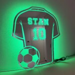 Custom Football Shirt LED Mirror – Personalized Acrylic Wall Light Gift for Dad, Football Fan - Image 3