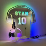 Custom Football Shirt LED Mirror – Personalized Acrylic Wall Light Gift for Dad, Football Fan - Image 4
