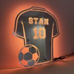 Custom Football Shirt LED Mirror – Personalized Acrylic Wall Light Gift for Dad, Football Fan - Image 5