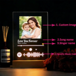 Personalised Acrylic Spotify Music Photo Plaque with LED Night Light Custom Mothers Day Gift Photo frames Custom Couple Gift - Image 2