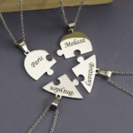 MaiLun Custom Names Puzzled Heart Pendant Necklace Engraved Names Puzzled Hearts Pendant- send names via chat - Image 3
