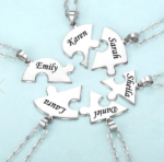 MaiLun Custom Names Puzzled Heart Pendant Necklace Engraved Names Puzzled Hearts Pendant- send names via chat - Image 2