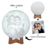 Personalized 3D Moon Lamp with Photo & Text – Custom USB LED Night Light Gift - Image 2