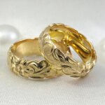 Huitan Aesthetic Women Wedding Rings with Flower Pattern Luxury Gold Color Proposal Engagement Rings Statement Accessory Jewelry - Image 3
