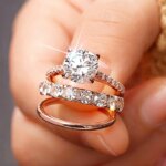 Huitan Gorgeous 3Pcs Set of Rings Female Luxury Shiny Round Zirconia Finger Jewelry Fashion Gold Color Accessories for Wedding - Image 5
