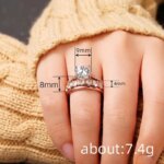 Huitan Gorgeous 3Pcs Set of Rings Female Luxury Shiny Round Zirconia Finger Jewelry Fashion Gold Color Accessories for Wedding - Image 4