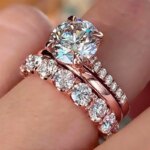 Huitan Gorgeous 3Pcs Set of Rings Female Luxury Shiny Round Zirconia Finger Jewelry Fashion Gold Color Accessories for Wedding - Image 3