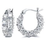 Huitan Full Paved Crystal CZ Hoop Earrings for Women Dazzling Accessories Wedding Party Delicate Birthday Gift Statement Jewelry - Image 2