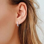 Huitan Full Paved Crystal CZ Hoop Earrings for Women Dazzling Accessories Wedding Party Delicate Birthday Gift Statement Jewelry - Image 6