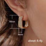 Huitan Korean Fashion Paved CZ Hoop Earrings for Women Metal Silver Color/Gold Color Simple Versatile Earrings Hot Jewelry - Image 5