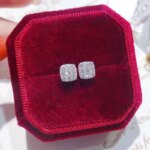 Huitan Simple Square-shaped Stud Earrings Women Inlaid Shiny CZ Versatile Ear Piercing Accessories for Teens Statement Jewelry - Image 3