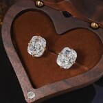 Huitan Women Stud Earrings Gold Color Inlaid Big White CZ Simple Style Party Daily Accessories Fashion Versatile Wedding Jewelry - Image 5