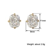 Huitan Women Stud Earrings Gold Color Inlaid Big White CZ Simple Style Party Daily Accessories Fashion Versatile Wedding Jewelry - Image 6