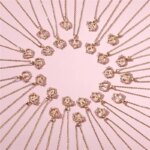 Female A-Z Letter Flower Pendant Necklace Yellow Gold Color Wedding Jewelry Gift For Women - Image 2