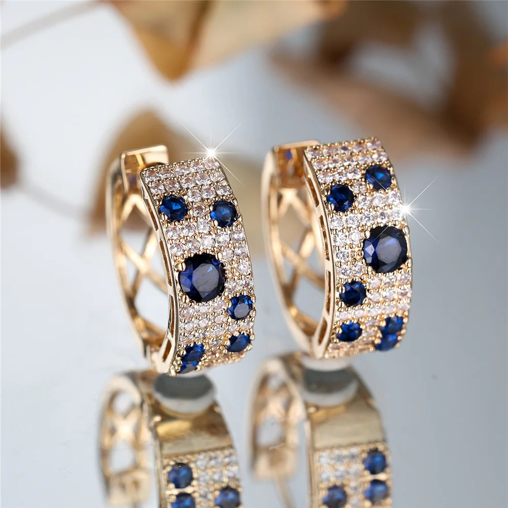 41074-pf1svg.jpg Cute Female White Blue Zircon Stone Round Hoop Earrings Fashion Gold Color Wedding Jewelry For Women - Image 1