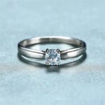 Huitan Single Round Cubic Zircon Rings for Women Engagement Wedding Band Accessories Simple Elegant Female Rings Fashion Jewelry - Image 2