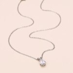Huitan Water Drop Cubic Zirconia Crystal Women's Necklace Simple and Elegant Female Accessories Gift Wedding Jewelry 2021 Trendy - Image 3