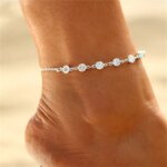 Huitan Rhinestone Chain Women's Anklets Silver Color/Gold Color Luxury Bracelet on Leg Accessories Wedding Party Fashion Jewelry - Image 3