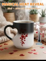 Heat Sensitive Color Changing Heart Handle Mug Strange Rare Mate Couple Valentine's Day Wedding Coffee Mug Cup Festival Gifts - Image 3
