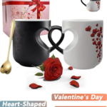 Heat Sensitive Color Changing Heart Handle Mug Strange Rare Mate Couple Valentine's Day Wedding Coffee Mug Cup Festival Gifts